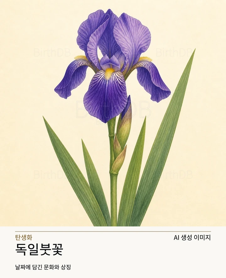 4월 17일 탄생화 독일붓꽃 AI 상징 일러스트