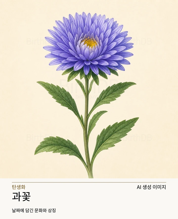 11월 28일 탄생화 과꽃 AI 상징 일러스트