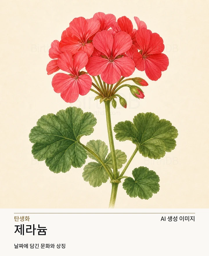 7월 27일 탄생화 제라늄 AI 상징 일러스트