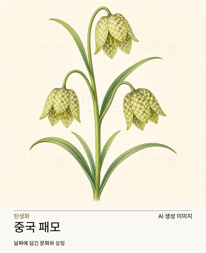 4월 25일 탄생화 중국 패모 AI 상징 일러스트