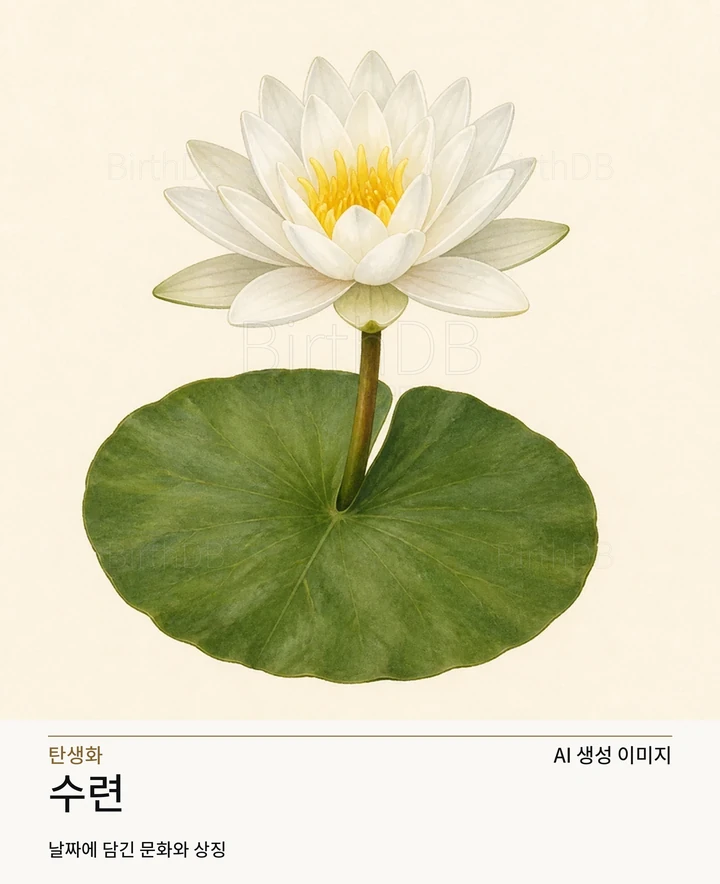 5월 8일 탄생화 수련 AI 상징 일러스트
