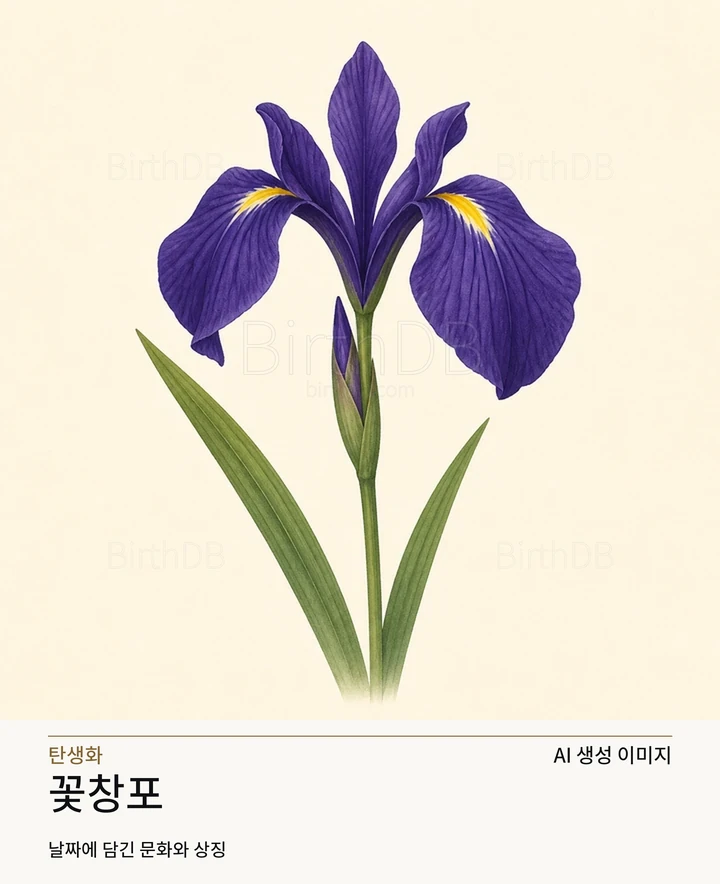 5월 10일 탄생화 꽃창포 AI 상징 일러스트