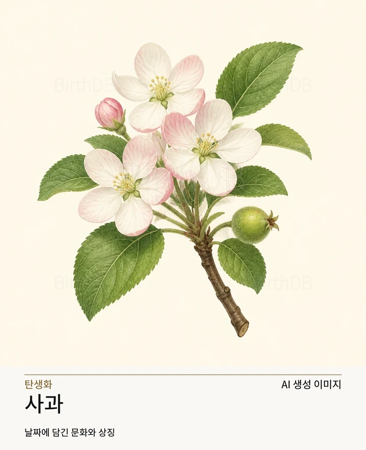 5월 11일 탄생화 사과 AI 상징 일러스트