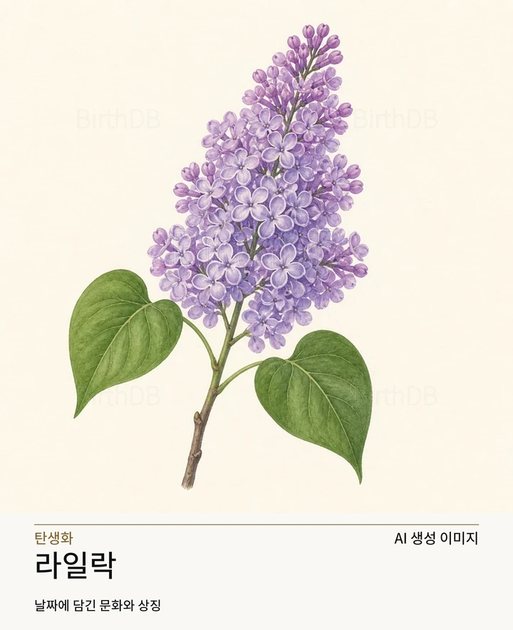 5월 12일 탄생화 라일락 AI 상징 일러스트