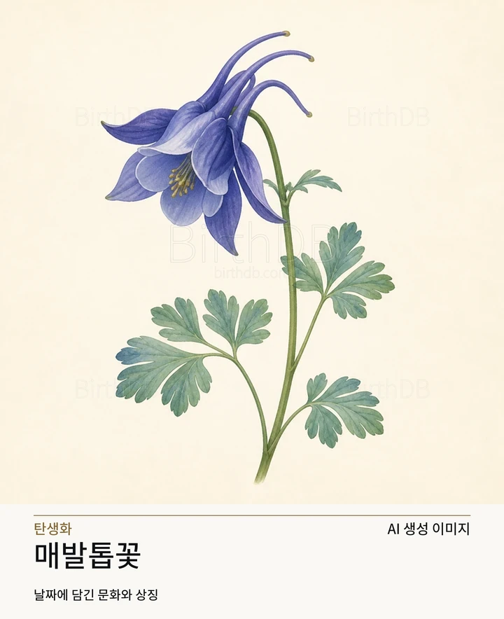 5월 14일 탄생화 매발톱꽃 AI 상징 일러스트