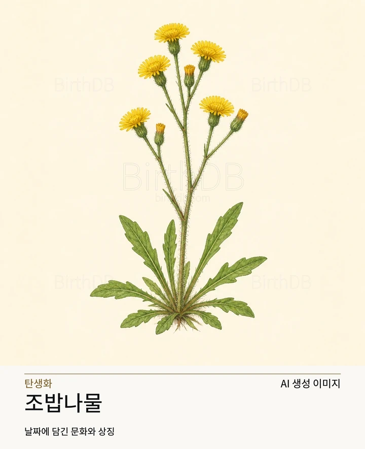 5월 16일 탄생화 조밥나물 AI 상징 일러스트