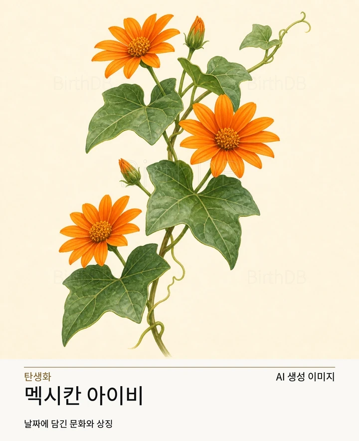 멕시칸 아이비 BirthDB AI 상징 일러스트