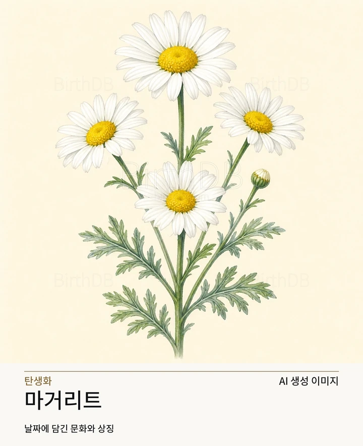 마거리트 BirthDB AI 상징 일러스트