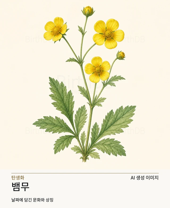 9월 4일 탄생화 뱀무 AI 상징 일러스트