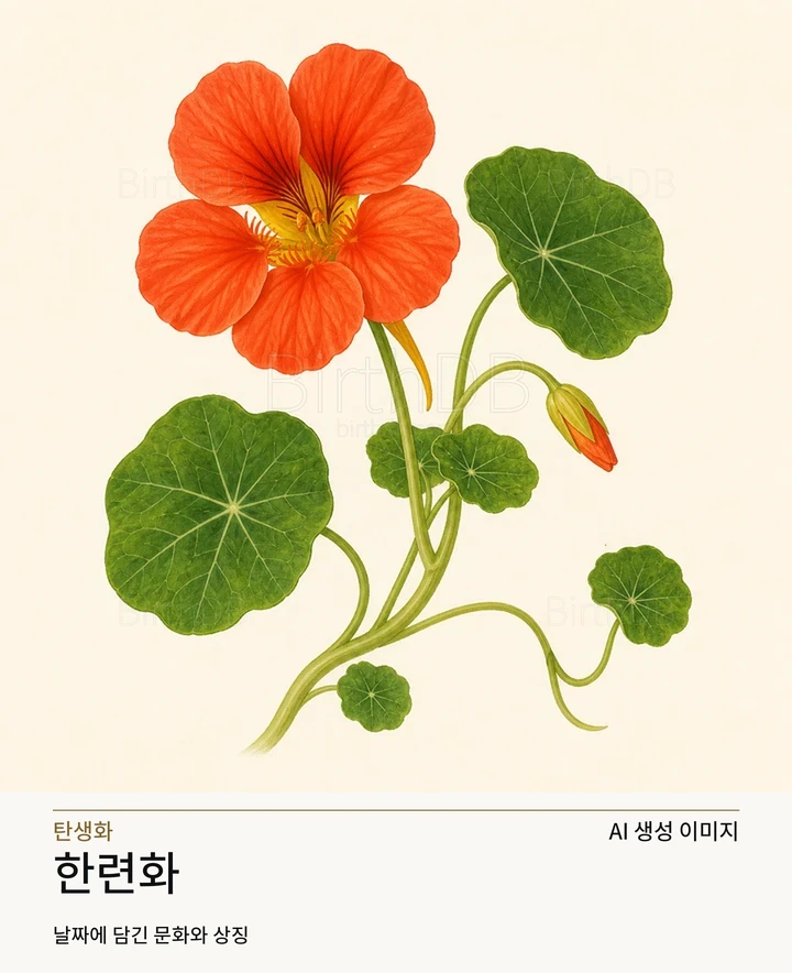 9월 6일 탄생화 한련화 AI 상징 일러스트