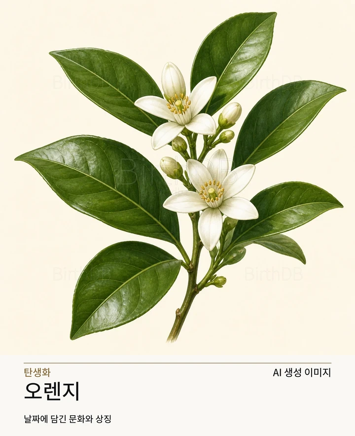 오렌지 BirthDB AI 상징 일러스트