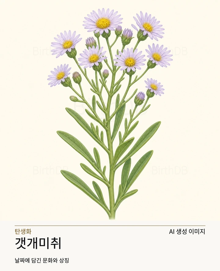 갯개미취 BirthDB AI 상징 일러스트