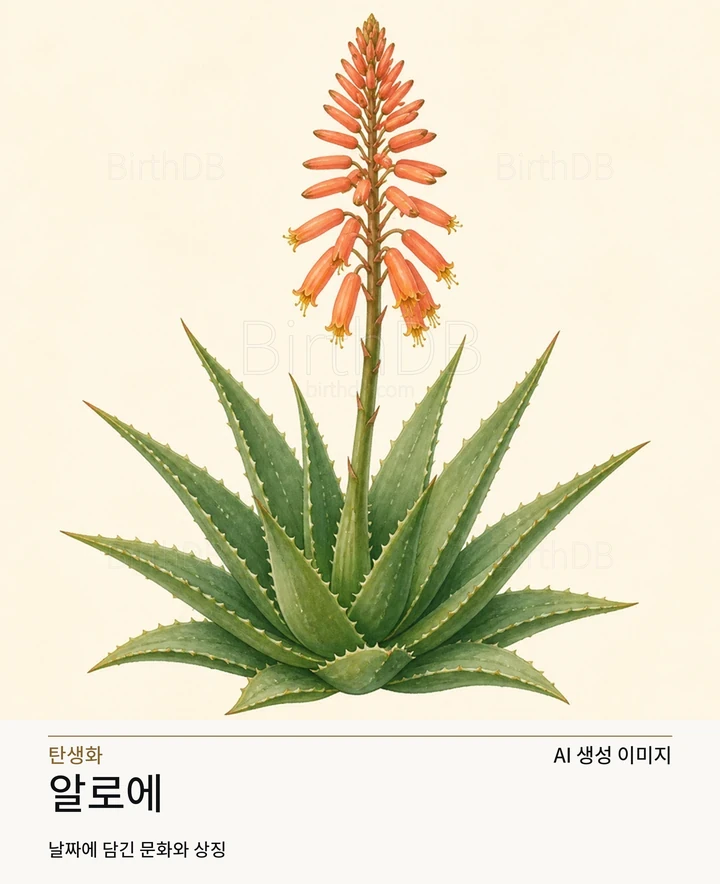 알로에 BirthDB AI 상징 일러스트