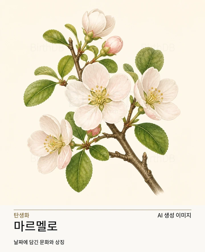 마르멜로 BirthDB AI 상징 일러스트