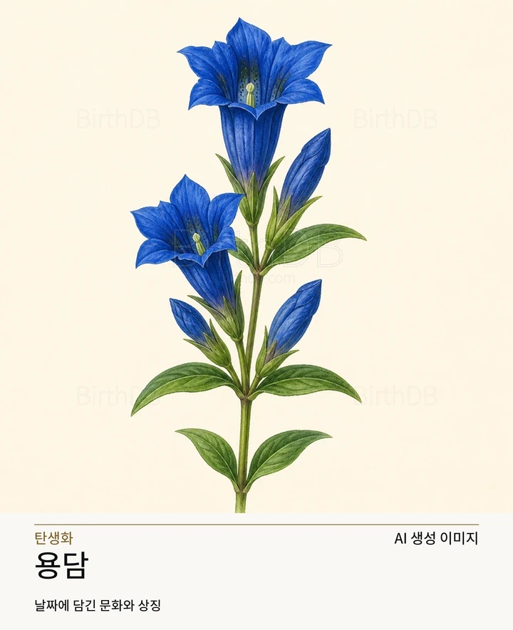 용담 BirthDB AI 상징 일러스트