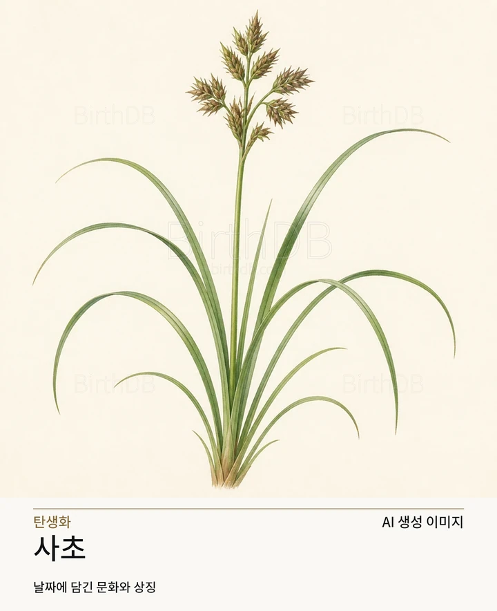 사초 BirthDB AI 상징 일러스트