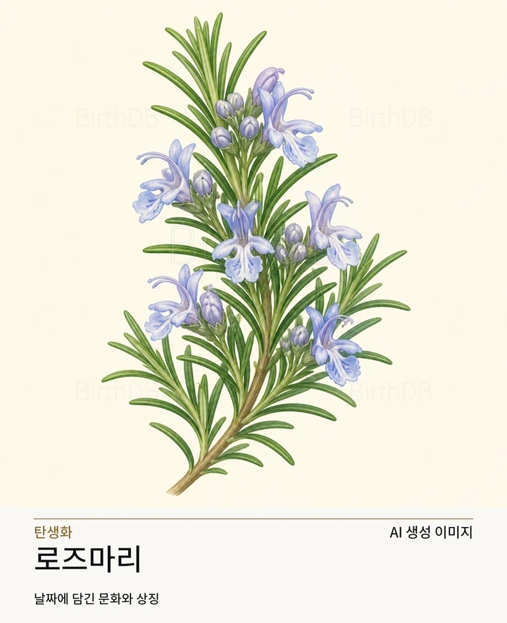 9월 20일 탄생화 로즈마리 AI 상징 일러스트