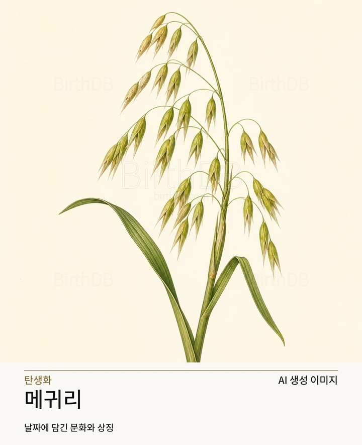 9월 25일 탄생화 메귀리 AI 상징 일러스트