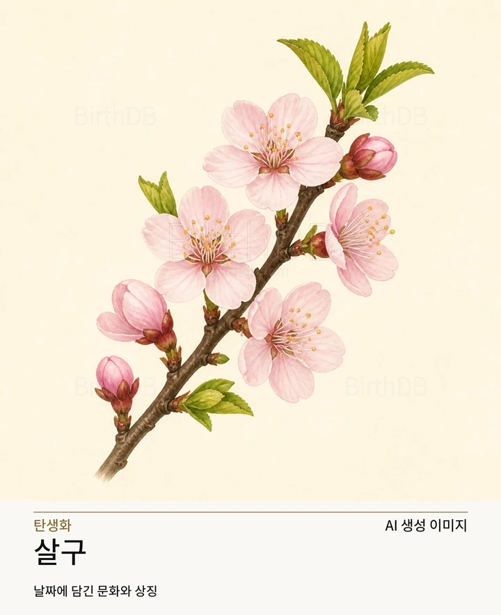 살구 BirthDB AI 상징 일러스트