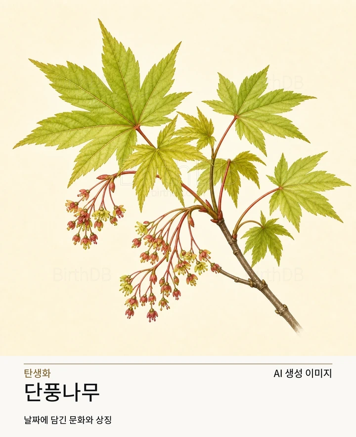 10월 25일 탄생화 단풍나무 AI 상징 일러스트