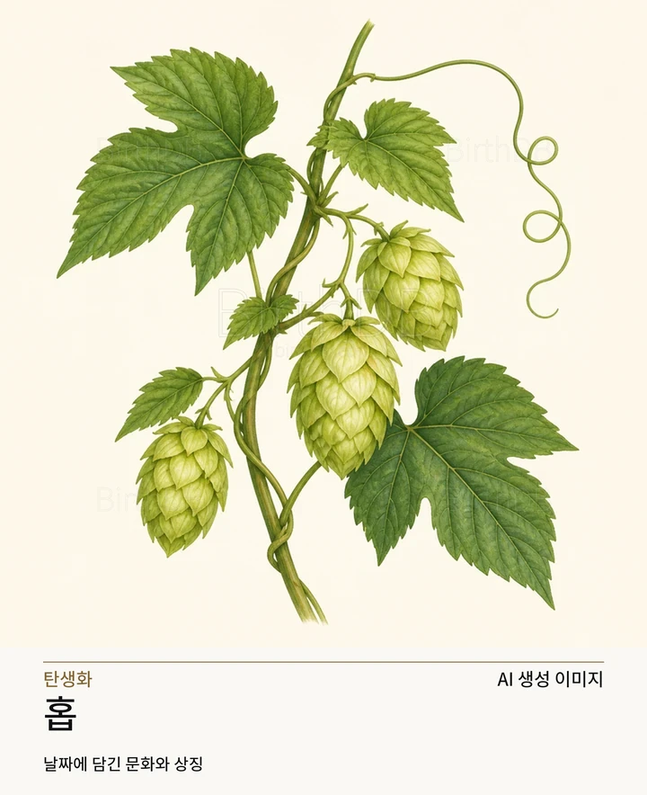 홉 BirthDB AI 상징 일러스트