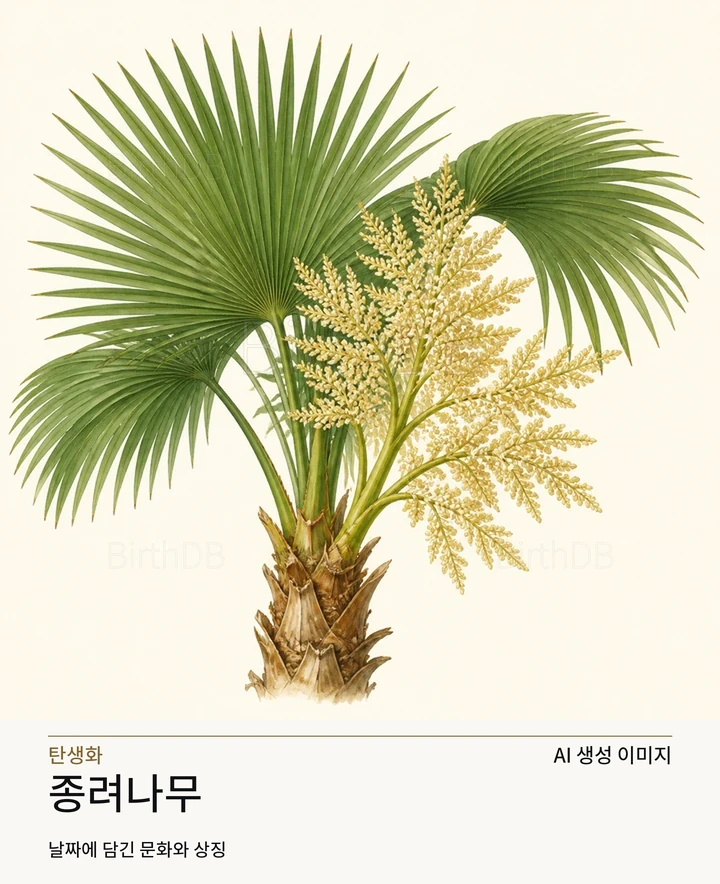 10월 5일 탄생화 종려나무 AI 상징 일러스트