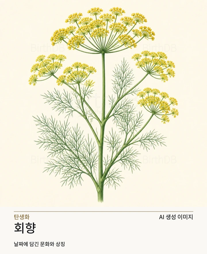 회향 BirthDB AI 상징 일러스트