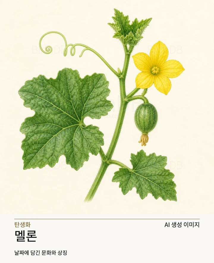 멜론 BirthDB AI 상징 일러스트