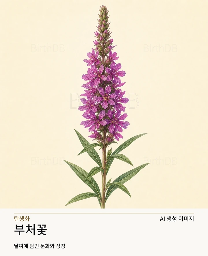 10월 11일 탄생화 부처꽃 AI 상징 일러스트