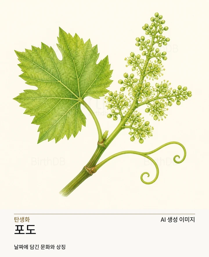 10월 17일 탄생화 포도 AI 상징 일러스트
