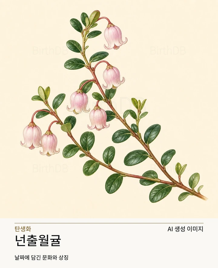 넌출월귤 BirthDB AI 상징 일러스트