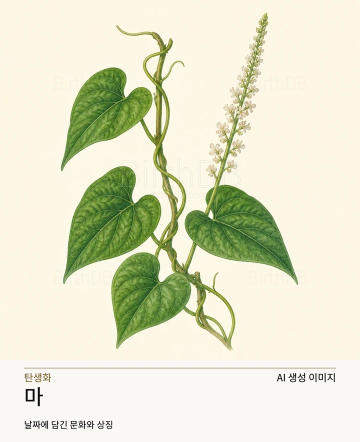 10월 20일 탄생화 마 AI 상징 일러스트