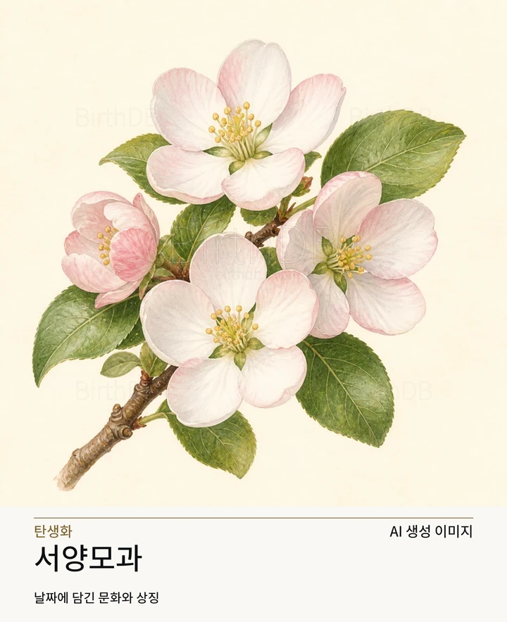 서양모과 BirthDB AI 상징 일러스트