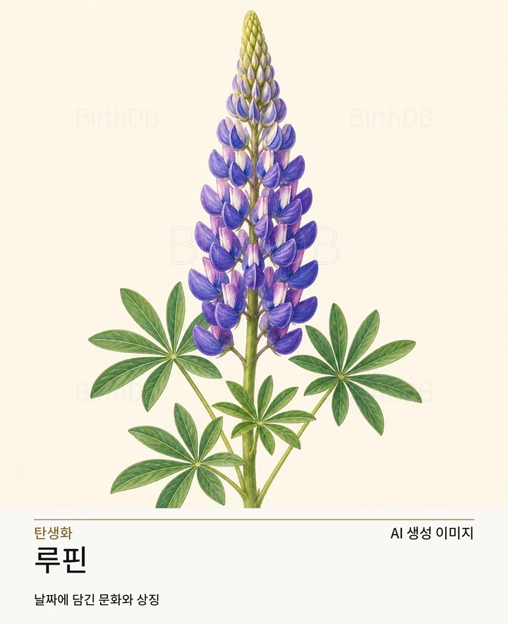 11월 2일 탄생화 루핀 AI 상징 일러스트