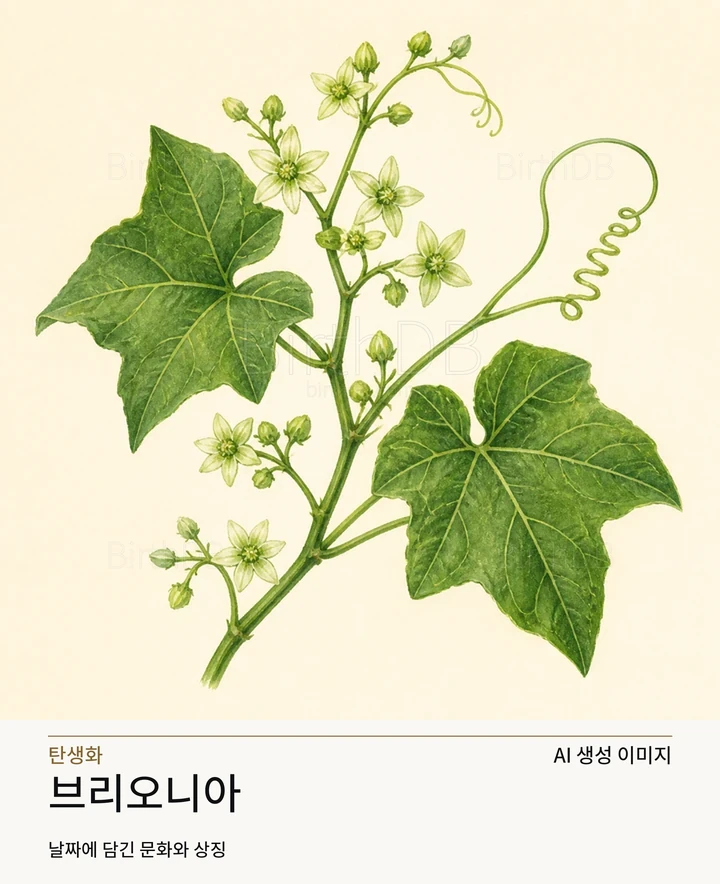 11월 3일 탄생화 브리오니아 AI 상징 일러스트