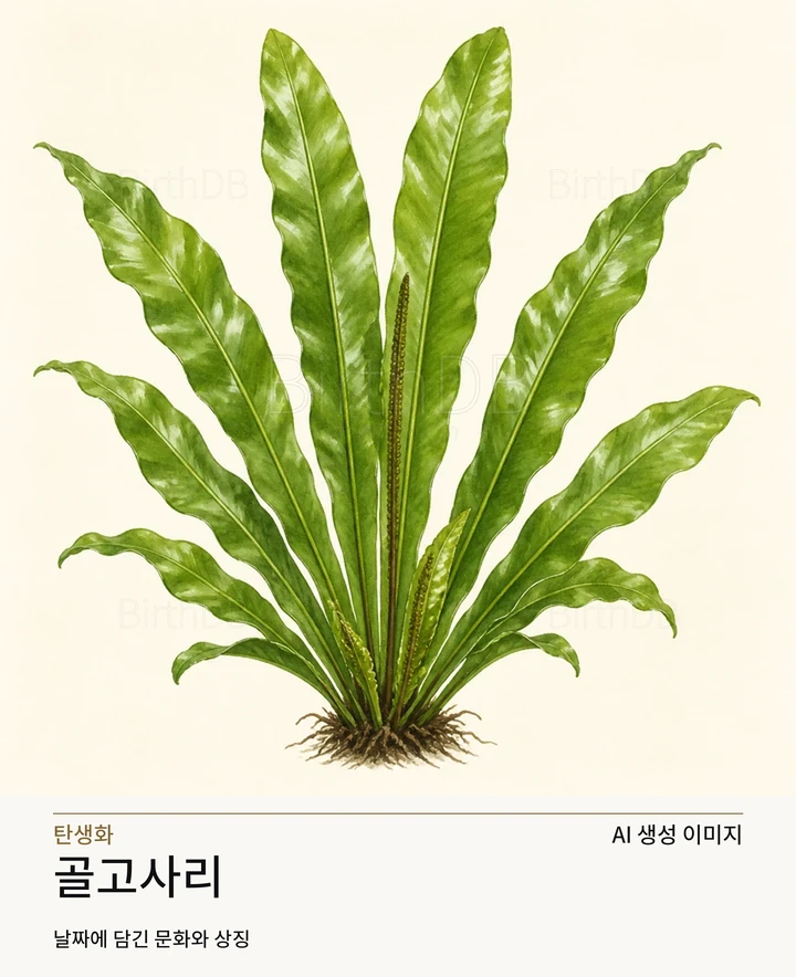 11월 4일 탄생화 골고사리 AI 상징 일러스트