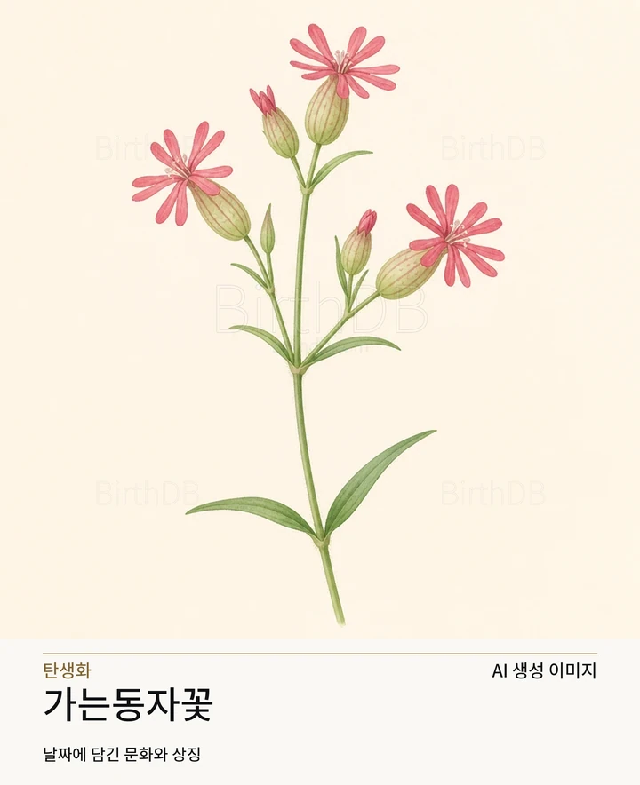 11월 8일 탄생화 가는동자꽃 AI 상징 일러스트