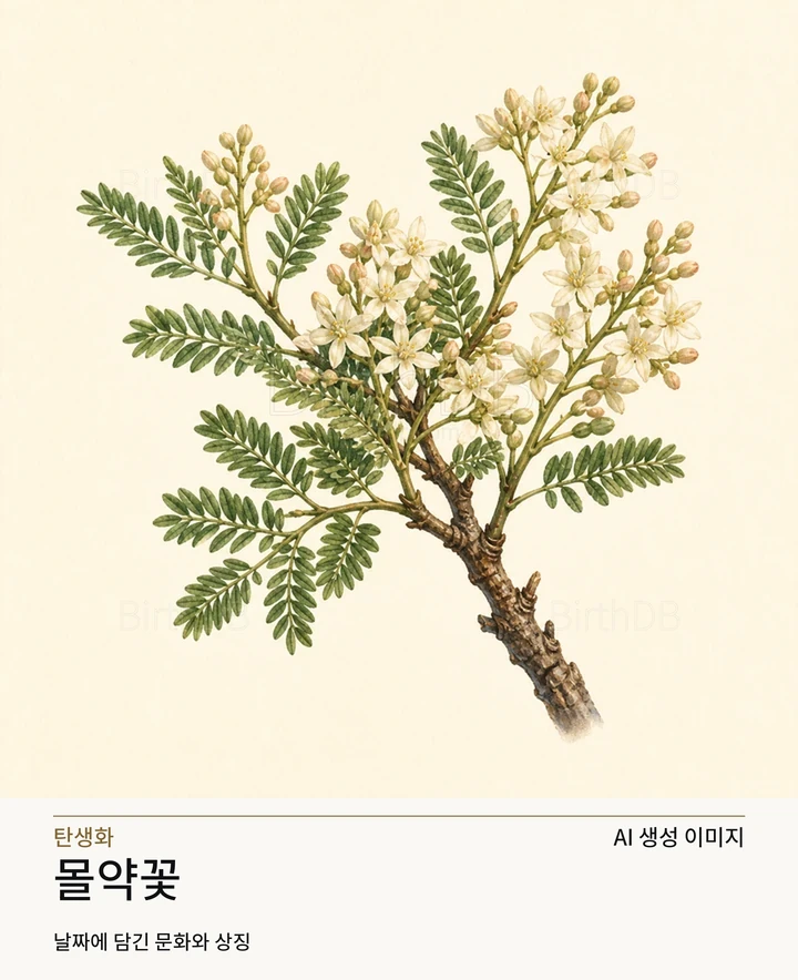 11월 9일 탄생화 몰약꽃 AI 상징 일러스트