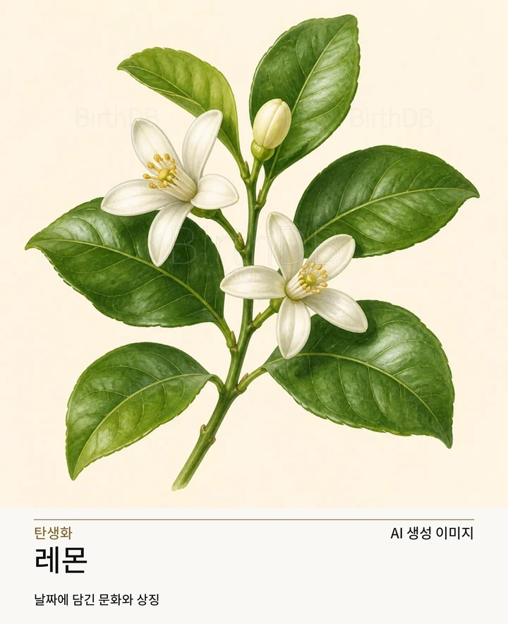 레몬 BirthDB AI 상징 일러스트