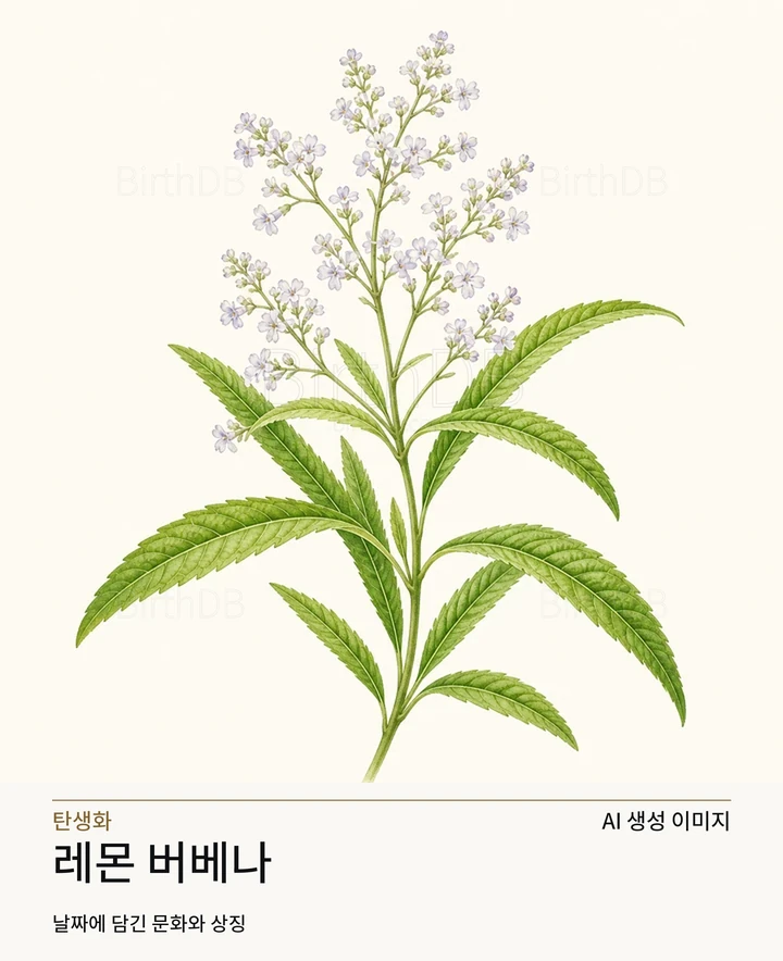 11월 13일 탄생화 레몬 버베나 AI 상징 일러스트