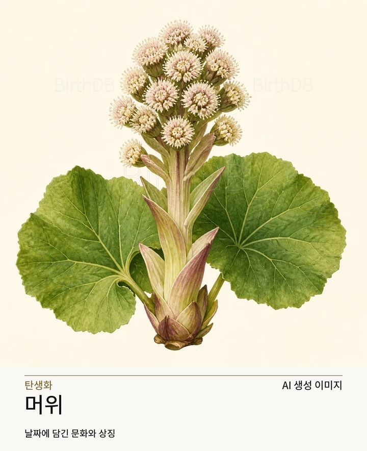 11월 17일 탄생화 머위 AI 상징 일러스트