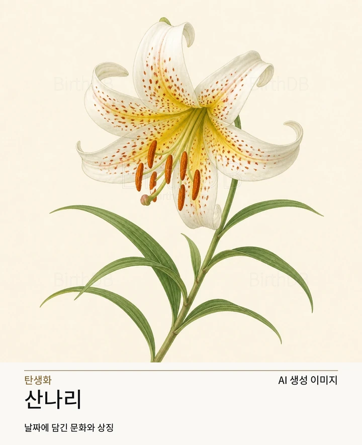 11월 18일 탄생화 산나리 AI 상징 일러스트