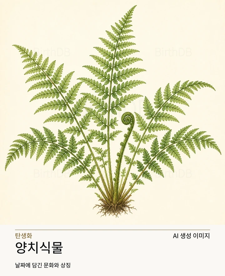 12월 7일 탄생화 양치식물 AI 상징 일러스트