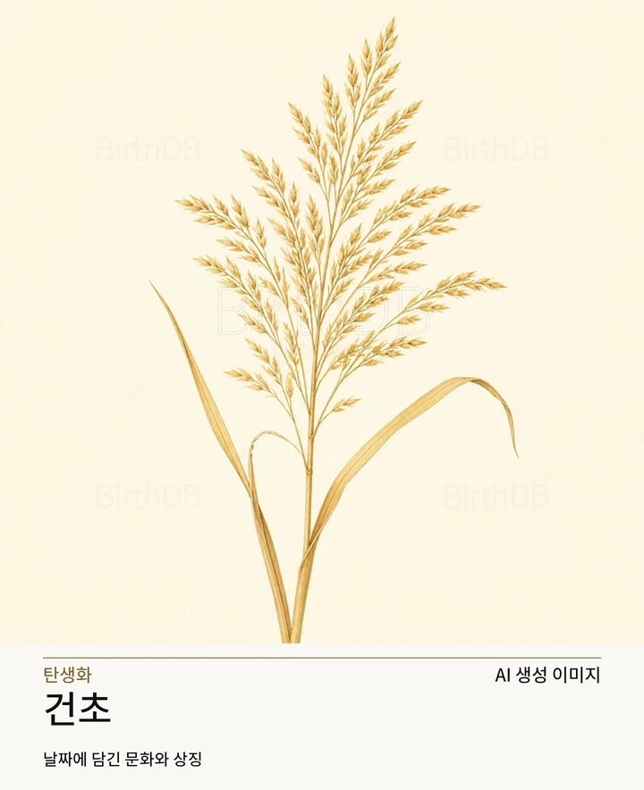 건초 BirthDB AI 상징 일러스트