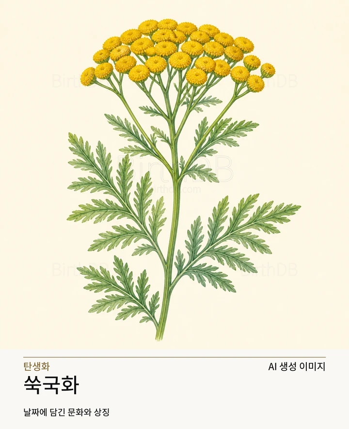 12월 1일 탄생화 쑥국화 AI 상징 일러스트