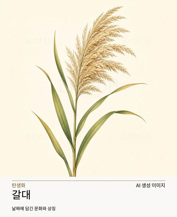 갈대 BirthDB AI 상징 일러스트