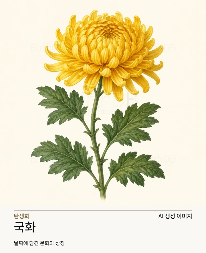 12월 9일 탄생화 국화 AI 상징 일러스트
