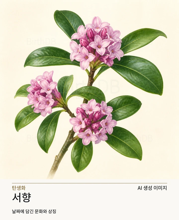 12월 15일 탄생화 서향 AI 상징 일러스트