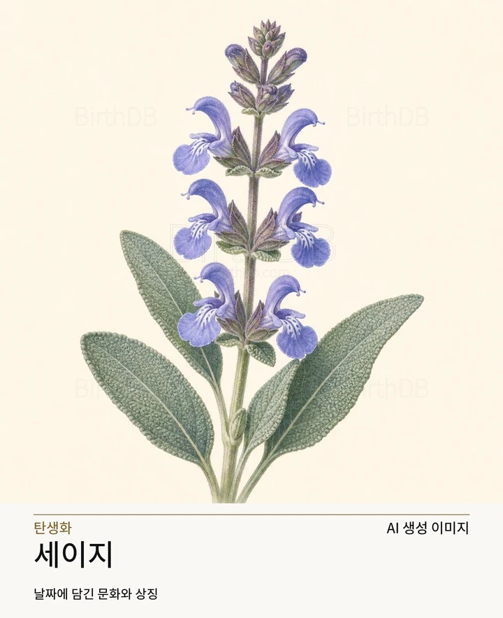 세이지 BirthDB AI 상징 일러스트