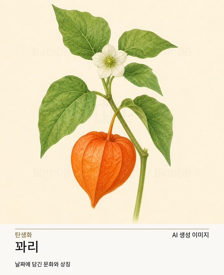 12월 29일 탄생화 꽈리 AI 상징 일러스트